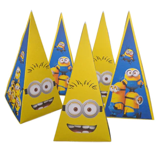 Até 25un Caixinhas Cone / lembrancinha festa - Minions