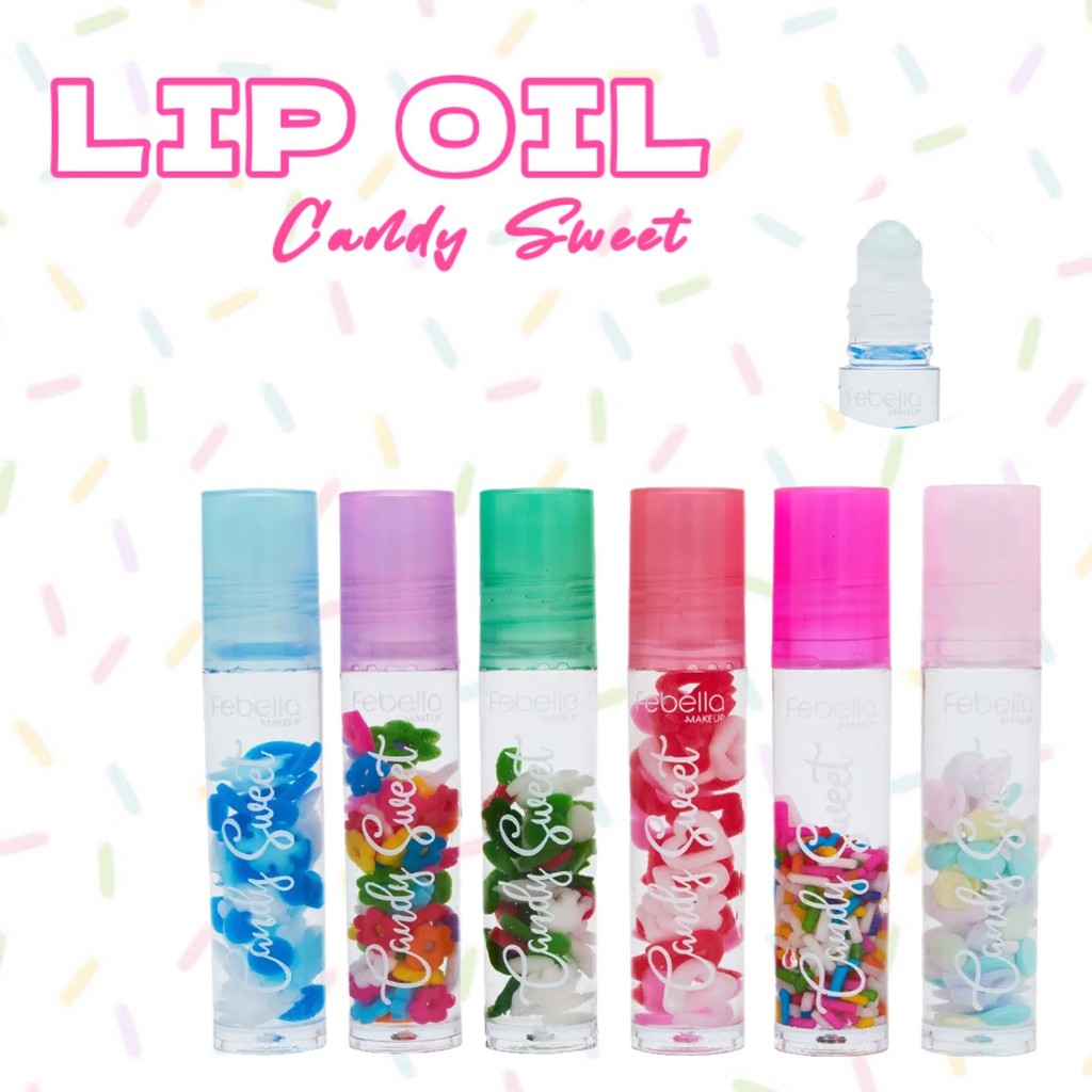 Kit Lip Oil Gloss Candy Sweet Febella