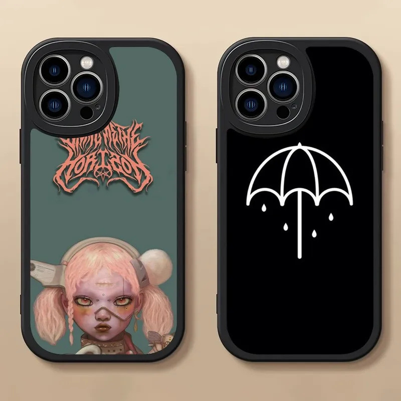 B-Bring Me The H-Horizon Phone Case para iPhone 14 15 11 12 13 X XR Pro MAX Plus Capa protetora de couro macia