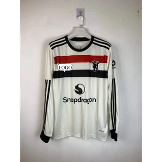 (Versão do jogo) 24-25 camisa do Manchester United, dois jogos fora de casa, novo uniforme de manga comprida, 17 de Gana, S-3XL de futebol de manga comprida