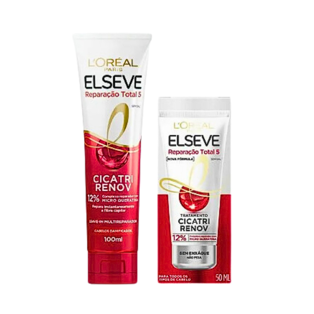 Kit Elseve Leave-in Cicatri Renov+Leave-in Multireparador | Shopee Brasil