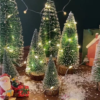 Kit 03 Mini Arvore Pinheiro 10cm-35cm Natal Nevada Lembrancinha Festa Natalina Decoração Enfeite Mesa empresarial