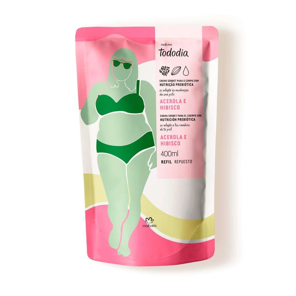 Refil Sorbet Desodorante Nutritivo Tododia Acerola e Hibisco 400 ml