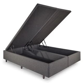 Base Box Baú Casal Bipartido 138x188x42cm Linho Cinza em Oferta na Shopee