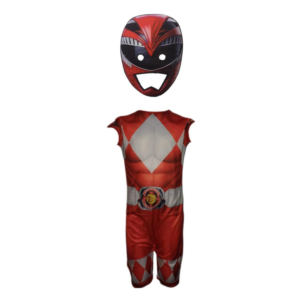 Fantasia Infantil Power Rangers Vermelho C Máscara E.v.a 3d | Shopee Brasil