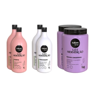 Kit Duplinha SOS Hidratação Turbinado com Máscara Bio-Reconstrução Salon Line em Oferta na Shopee