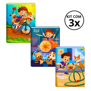 Kit Com 03 Cadernos Brochura 80 Folhas Turma do Duda - Jandaia