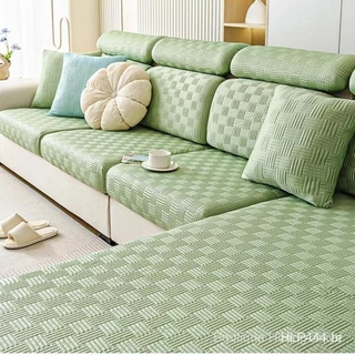 Capa de Sofá Impermeável de Verão para Sala de Estar em Seda Elástica em Forma de L Ajustável Removível Decoração de Cas