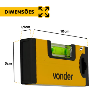 Nível De Bolso Portatil Em Alumínio 4 102mm 10cm Vonder
