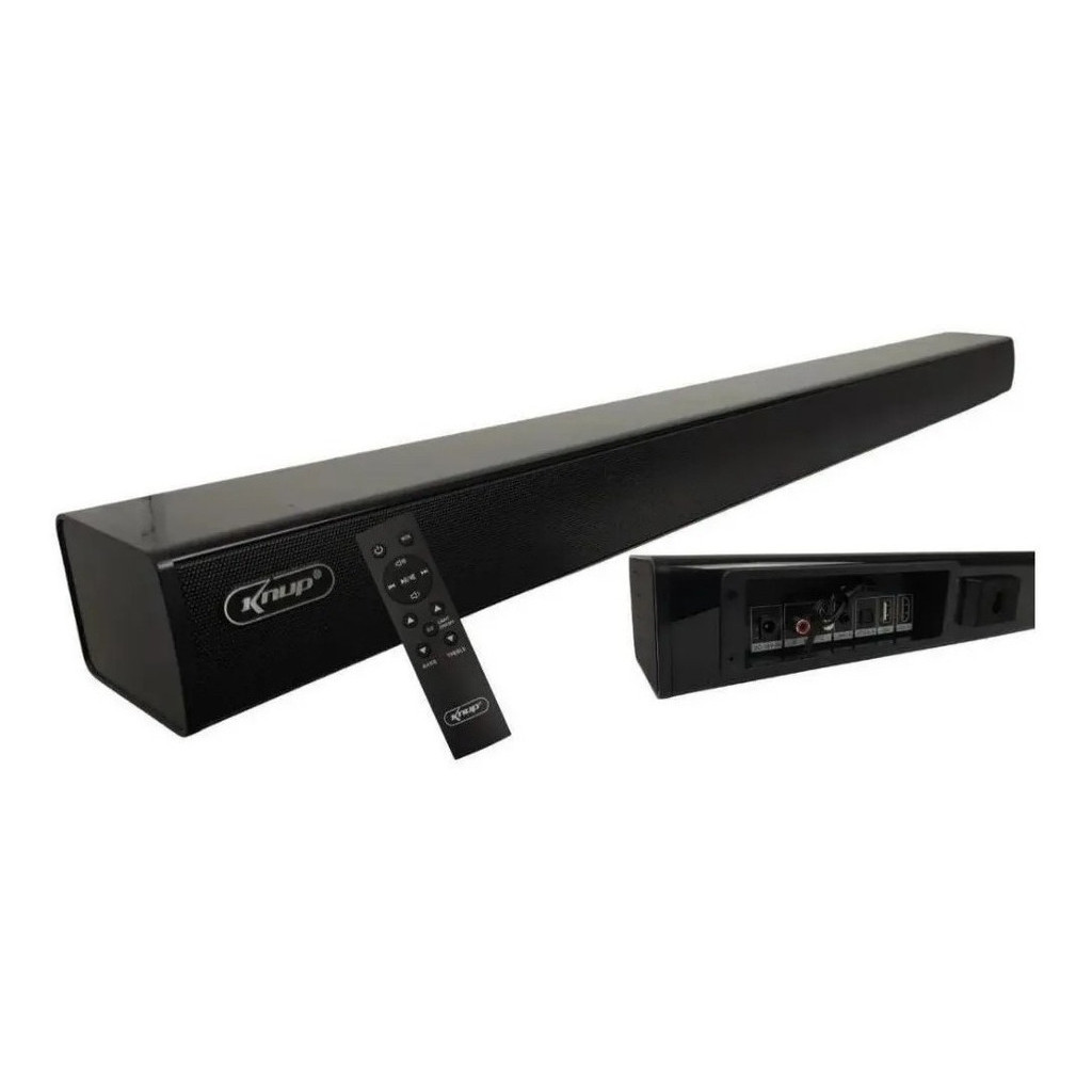 Barra De Som Soundbar Bluetooth Knup 6037bh Preta 110v/220v Cor Preto Frequência 90Hz ~ 15KHz