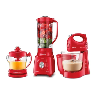 Kit Especial com Liquidificador + Espremedor e Batedeira - KT-202-R Mondial