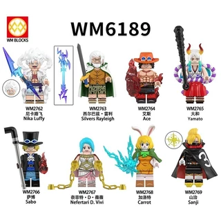 Anime Série Uma Peça Luffy Raleigh Sanji Ace Minifigura Criança Montado Blocos de Construção Brinquedos