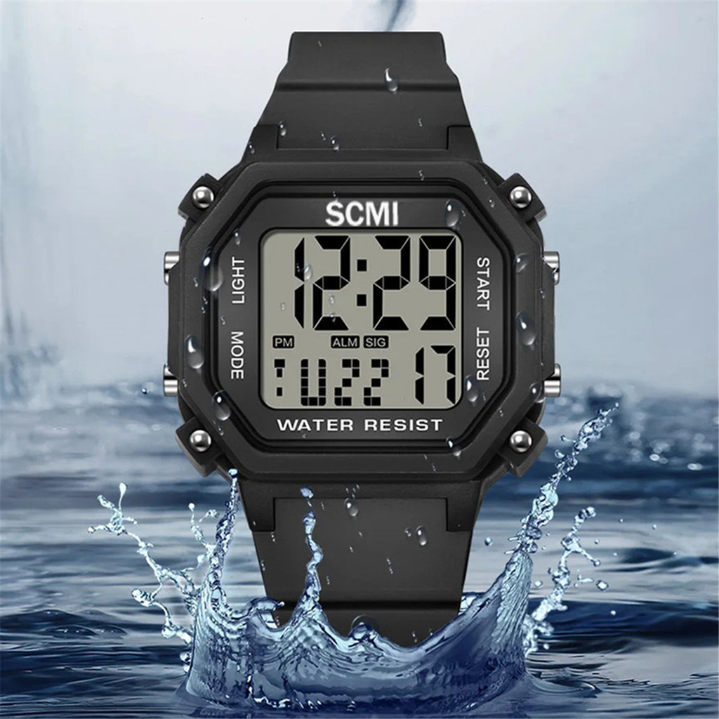 SCIMI Relógio Masculino / Feminino À Prova D'água 50 Metro Esportivo Digital Led Em Cores Pastéis