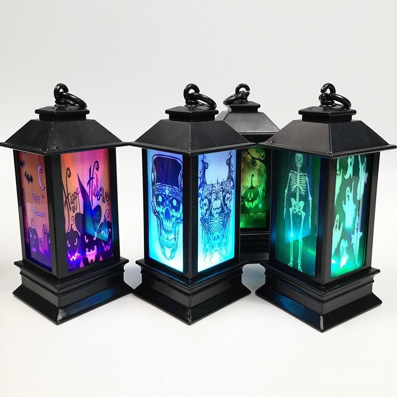 Halloween/Natal Decoração, luzes de velas eletrônicas led, luzes quadradas/farol de decoração festiva, adereços de layout de atmosfera halloween decoração