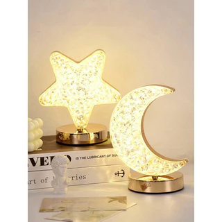 Luminária de Mesa Touch Leitura Lâmpada de Quarto de luxo Nórdico Cristal Acrílico Led de 3 Cores