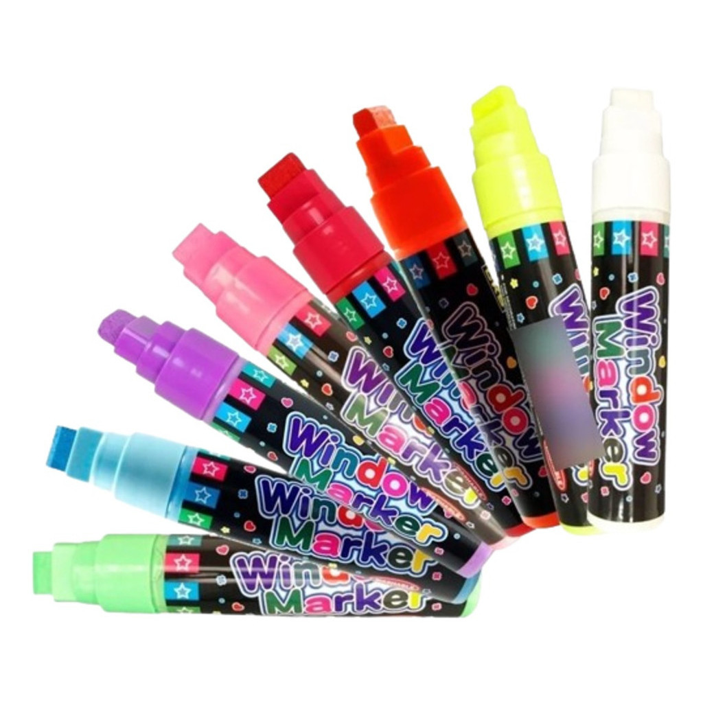 Caneta Para Escrever Em Vidro Kit 8 Unidades Window Marker | Shopee Brasil