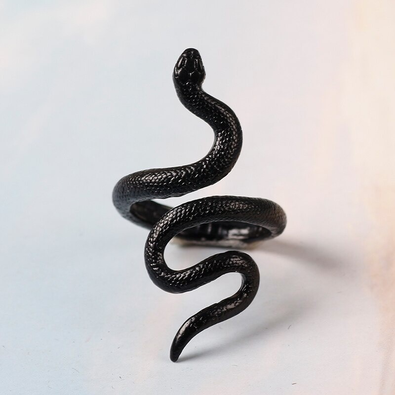 Anel Retrô Cobra Gótico Punk Masculino Ajustável