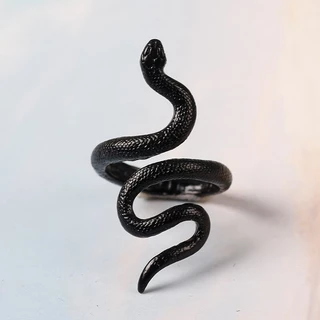 Anel Retrô Cobra Gótico Punk Masculino Ajustável