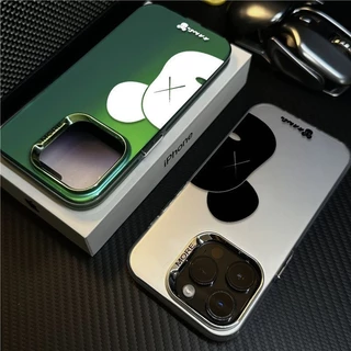 Adequado Para iPhone 11 12 Pro Max x xr xs 7 plus 8 13 14 15 Capa De Telefone Cor Prata Urso Violento Casal De Furo Grande Macia