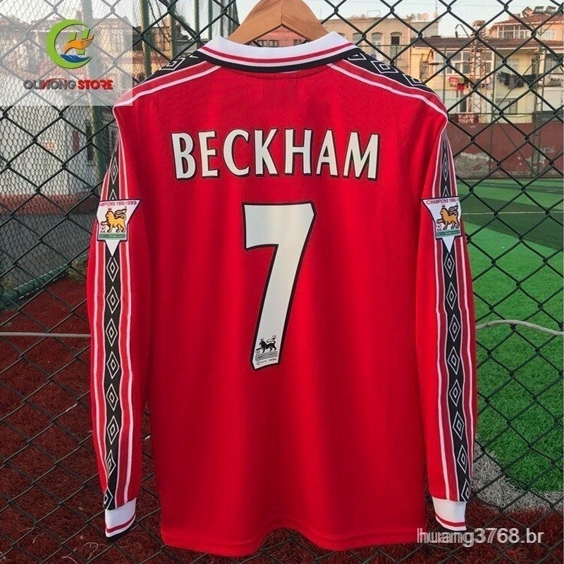 ML manga comprida casa 1998/1999 Beckham uniformes