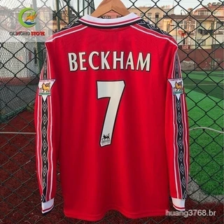 ML manga comprida casa 1998/1999 Beckham uniformes