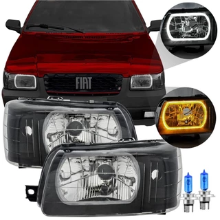 Par Farol Mascara Negra Uno DRL e Seta 2004 05 À 13 + Lâmpadas