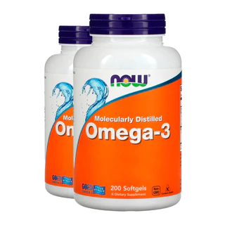 Kit 2x Ômega-3 Molecularmente Destilado Now Foods 200Soft Importado/Made in Usa