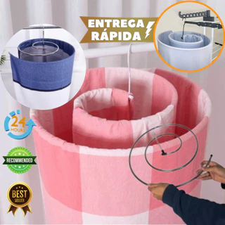 Kit 3 Varal Cabide Espiral Circular Lençol Toalha Mantas Secagem Pratico lavanderia casa apartamento