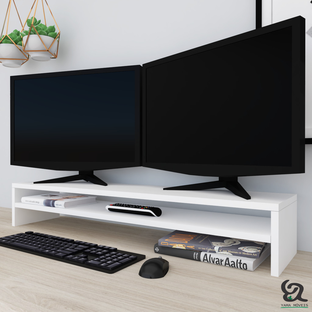 Suporte Monitor Mdf Base Notebook Mesa Escritório Compacta | Shopee Brasil
