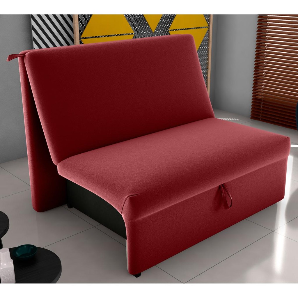 Sofá Cama 2 Lugares Belize Veludo Vinho Shopee Brasil