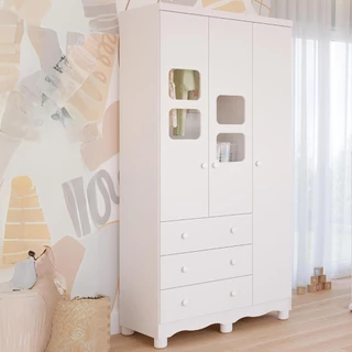 Guarda Roupa infantil Uli 3 Portas e 3 Gavetas 100% MDF