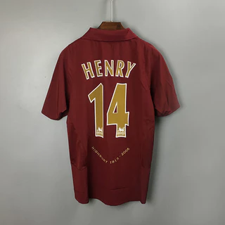 05 /06 Arsenal Retro Home Jersey 2005 /2006 henry 14 Manga curta uniforme de Jersey de futebol