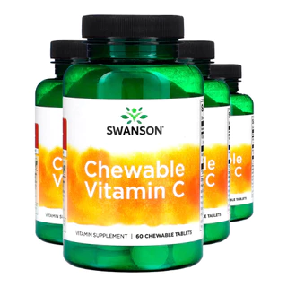 Kit 4x Vitamina C Mastigável Swanson 60 Chwbls Cereja Importado /Made in Usa