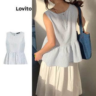 Lovito Casual Listrado Colorblock Básico Regata para Mulheres L100MD254