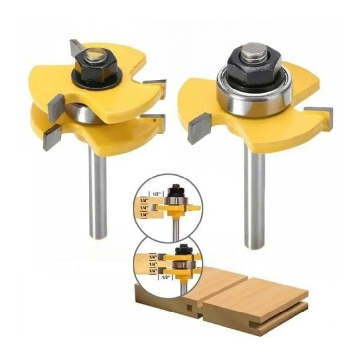 Fresas Tupia Fresa Macho Fêmea Metal Haste 6MM 1/2 Polegada Profissional