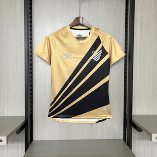 Nova camisa de futebol 24-25 NO moletom feminino cor dourada