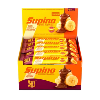 Barra de Fruta Supino Zero com Chocolate ao Leite display com 20 barras de 24g - Banana Brasil
