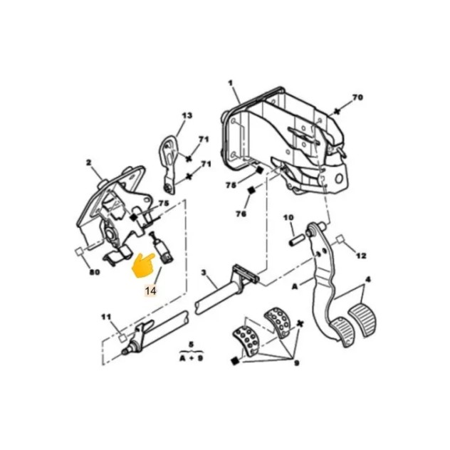 Interruptor Sensor Pedal Freio Citroen C3 Aircross 453440 Interruptor Sensor Pedal Freio Citroen C3 Aircross 453440
