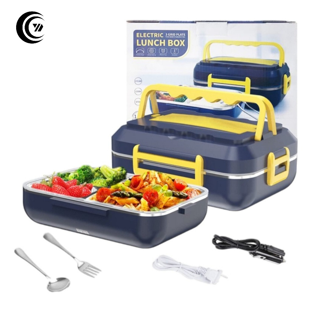 Marmita Elétrica Carro Casa Portátil Bivolt Automática 110v/ 220v E 12V/24V ( Electric Lunch Box)- Aço Inox SUS 304