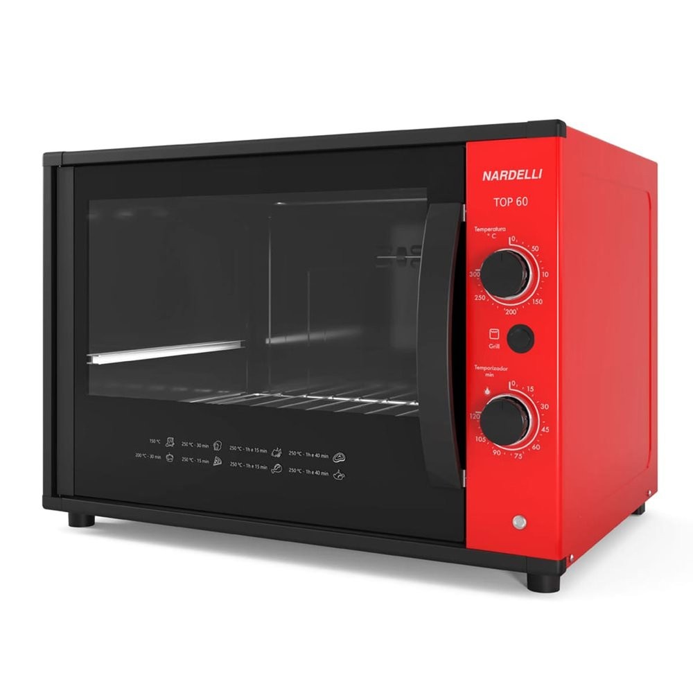 Forno Elétrico De Bancada Nardelli 60 Litros - Top60 - Red 1