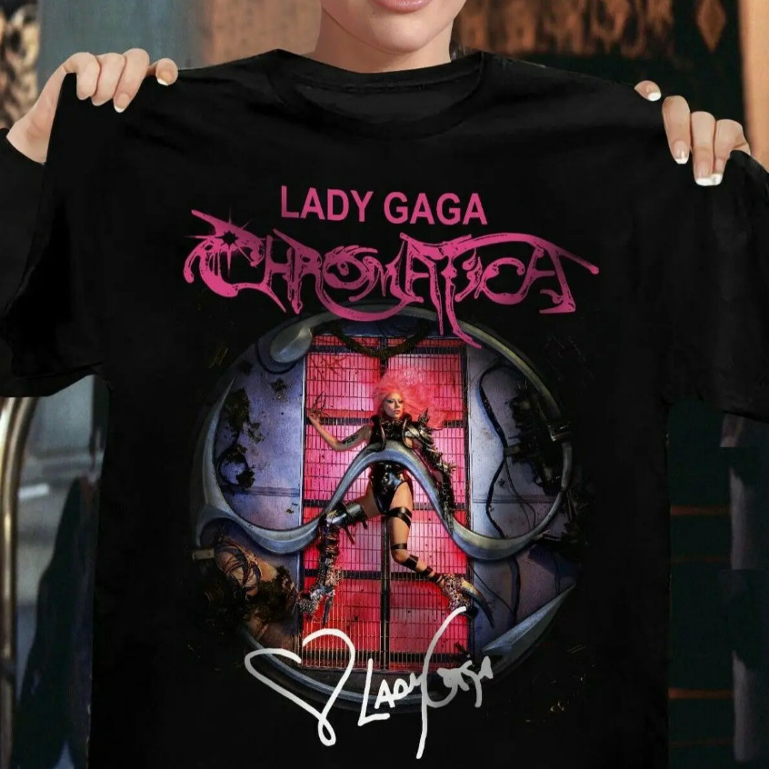 Lady Gaga ☆The Chromatica Ballツアー Tシャツ Camiseta Premium em Algodão Puro Camiseta Unissex Algodão Lady