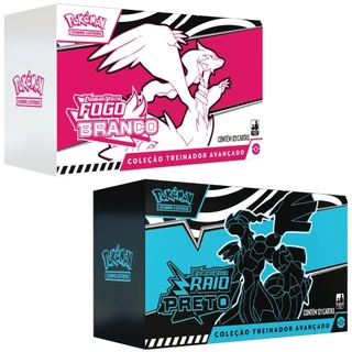 BOX COLEÇÃO TREINADOR AVANÇADO ETB FOGO BRANCO RESHIRAM RAIO PRETO ZEKROM EV10.5 POKÉMON TCG BOOSTER