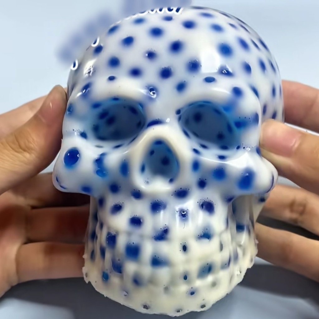 Ferramenta útil de descompressão engraçada de Halloween!Crânio espremendo Acne espremendo diversão, Q elasticidade refre