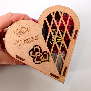 Kit Caixa Coração Bombom com 10 Lembrancinhas Pascoa Criativo Mdf em Oferta na Shopee