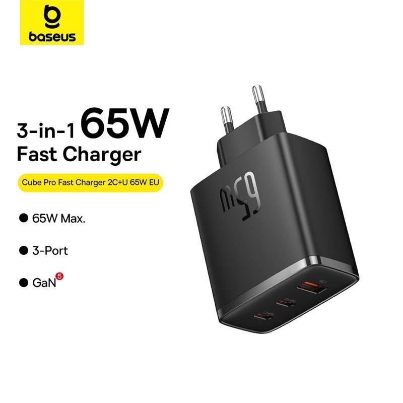 Baseus 65W Carregador rápido Cube Pro GaN Multi portas Type-C Carregador rápido