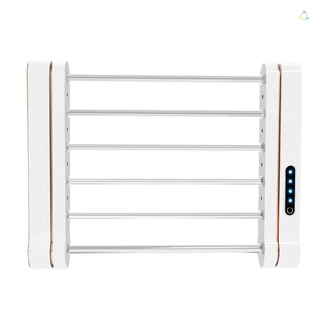 Toalheiro Aquecedor De Toalha Elétrico 6 Barras De Parede Aquecido Com Luz Púrpura 8LED 58W IPX1 À Prova D'água 90 Graus Rotação 55 Centigrado Tela Táctil De Temperatura Constante Heate