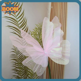 BOOM Borboleta Artificial , 50cm Fotografia Adereços Falsa , Festa De Casamento Ao Ar Livre Decoração Gigante Gaze De Fio De Seda