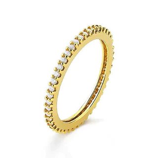 Anel Ouro 18k meia aliança inteira cravejada 2.30 gramas em Oferta na Shopee