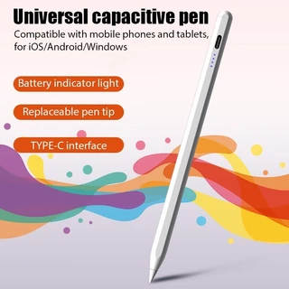 Moeda apple lápis led luz caneta capacitiva substituível cabeça adequada para ipad tela de toque stylus para android samsung