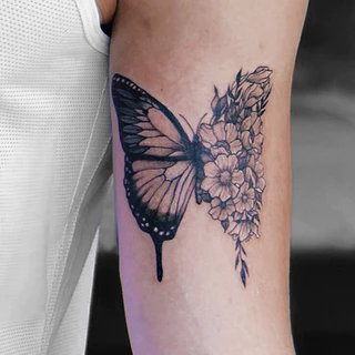 Adesivo De Tatuagem Borboleta Impermeável E Temporária De Longa Duração